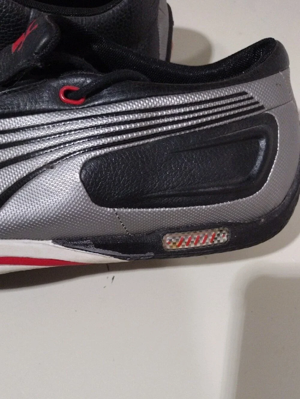 Men's Puma Redon Move Black, Silver & Red Slip-On Sneakers
